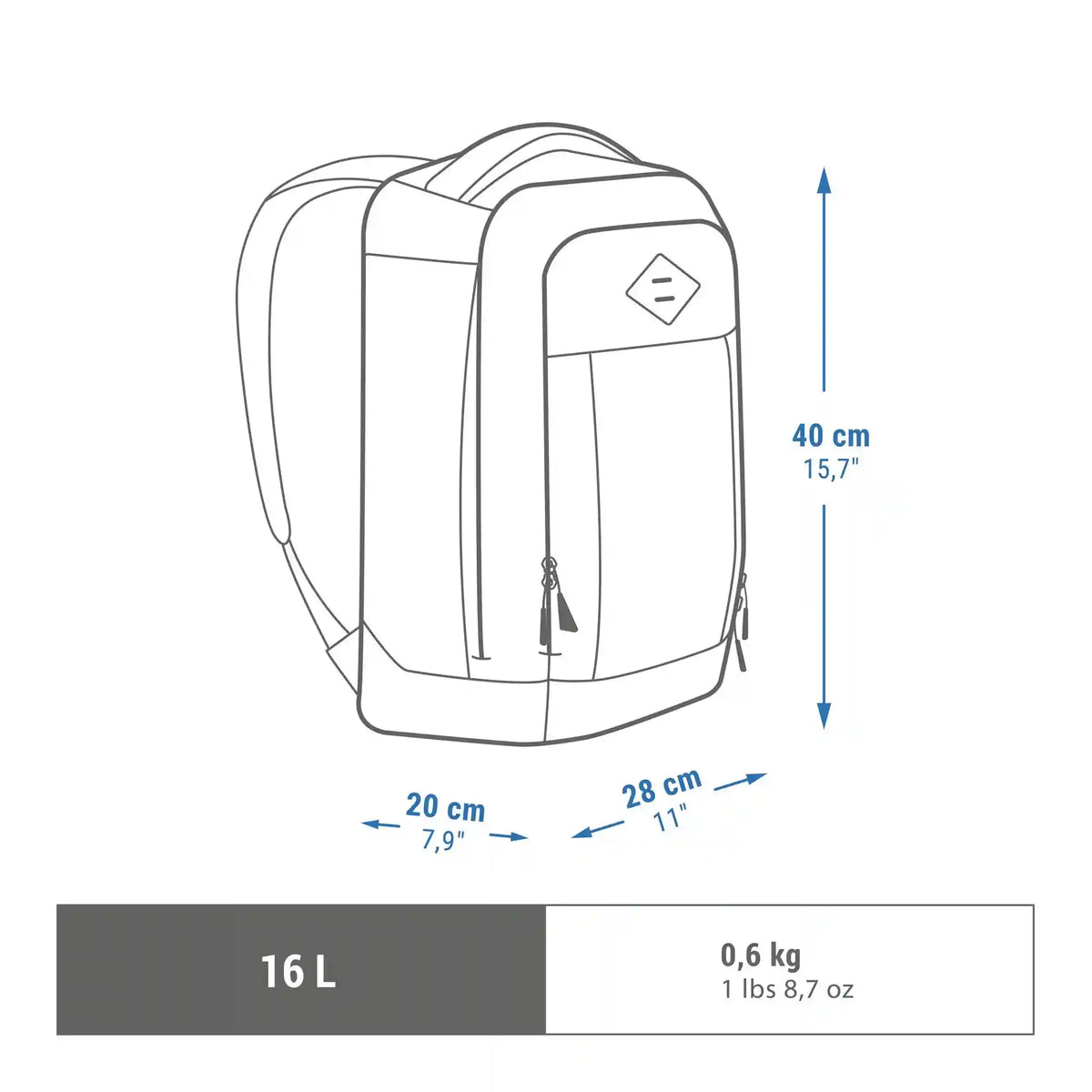 Quechua NH500 Escape 16 L Hiking Backpack