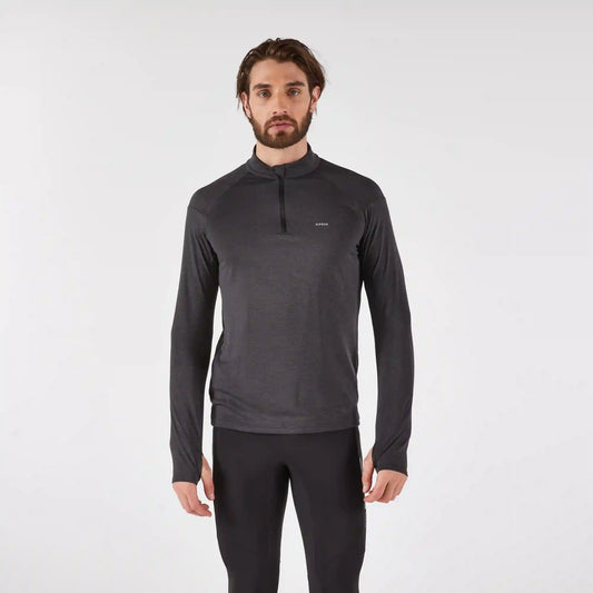 Kiprun Men's 100 Long-Sleeved Half-Zip Running T-shirt