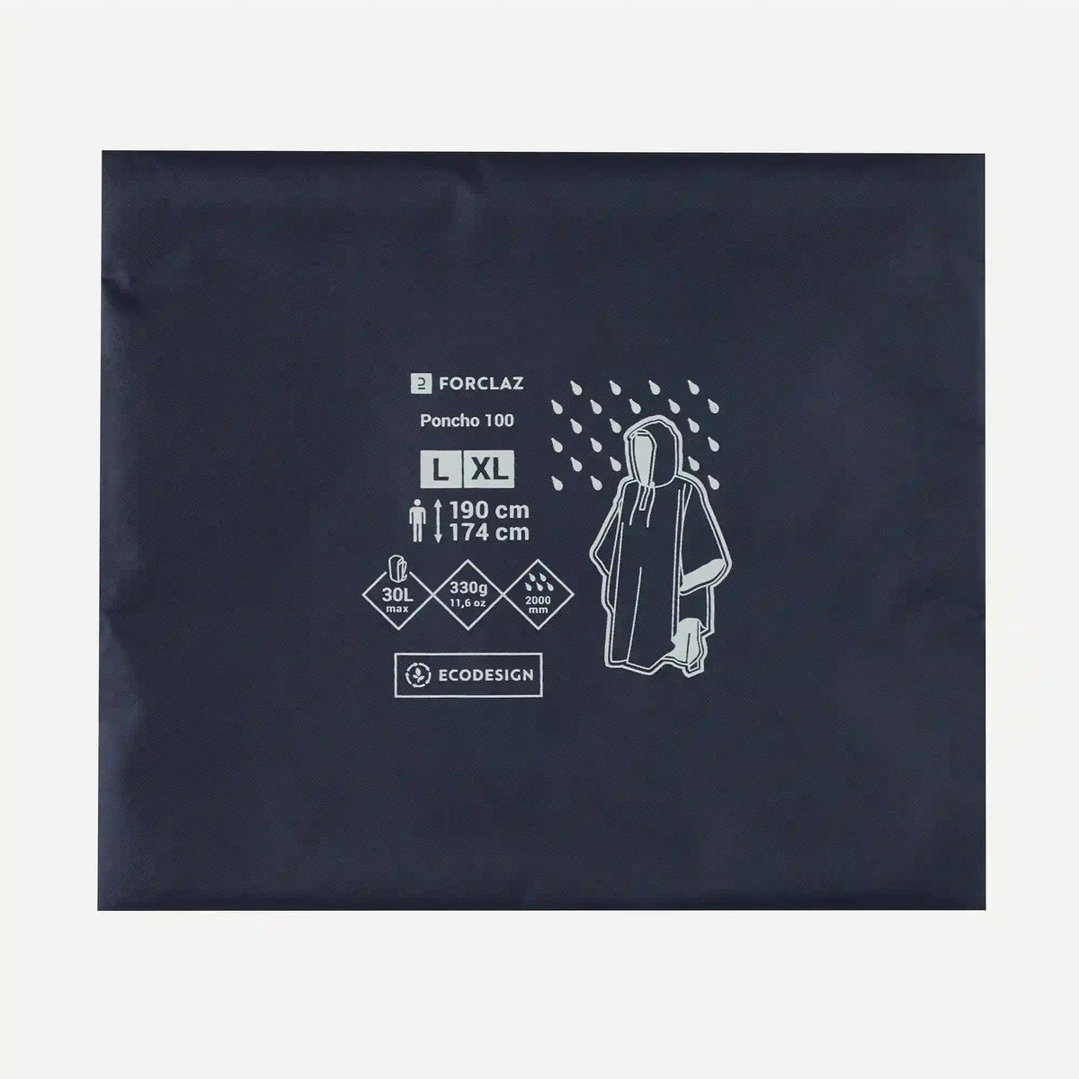 Forclaz MT100 Rain Poncho - 30 L