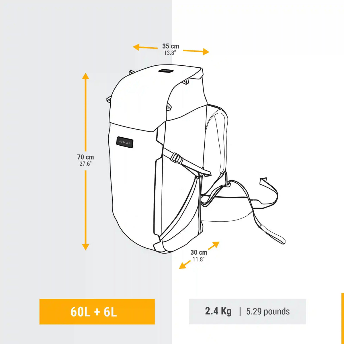 Forclaz Women's Travel 900 60 + 6 L Backpacking Pack